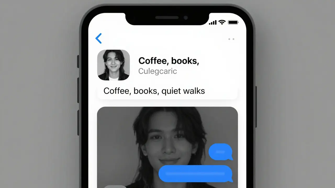 Telegram&#039;da basit bir profil ve mesajlaşma arayüzü.